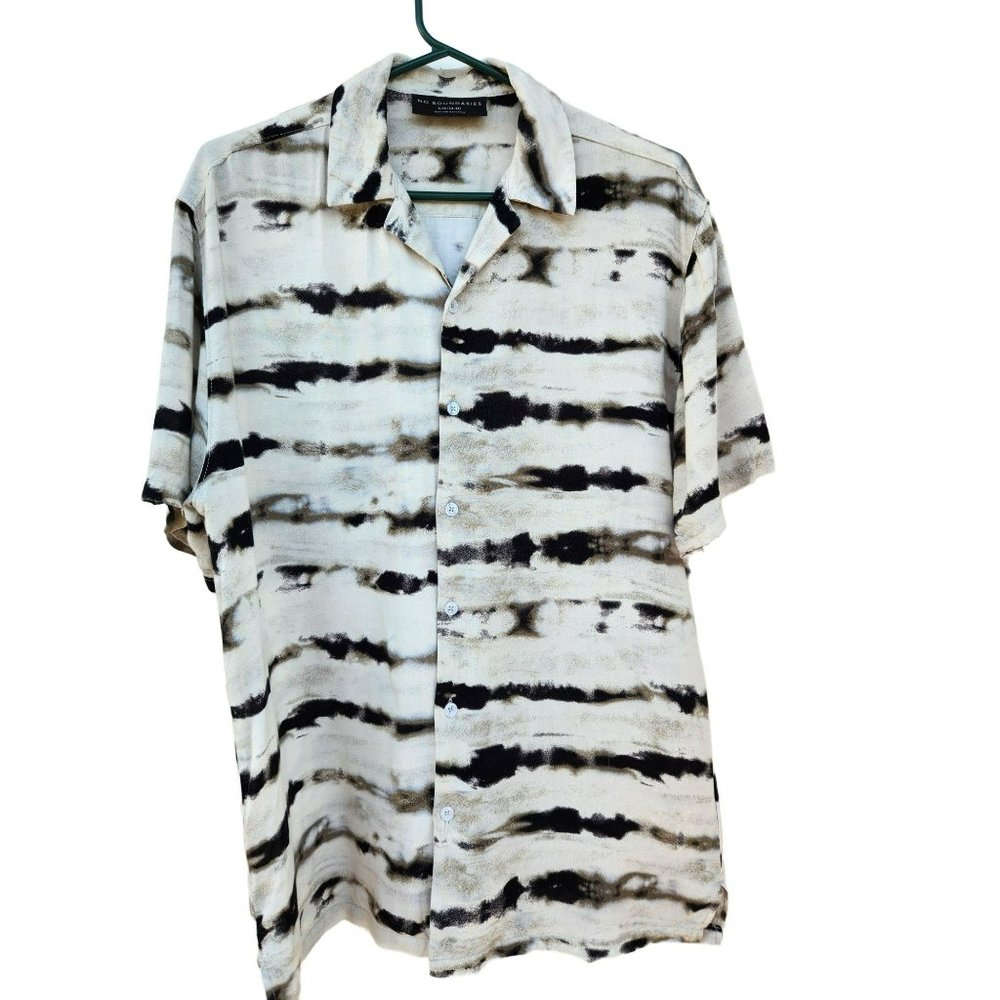 #7 MEN'S Size S Tye Dye Casual Button Down Short Sleeve Shirt "No Boundaries"
